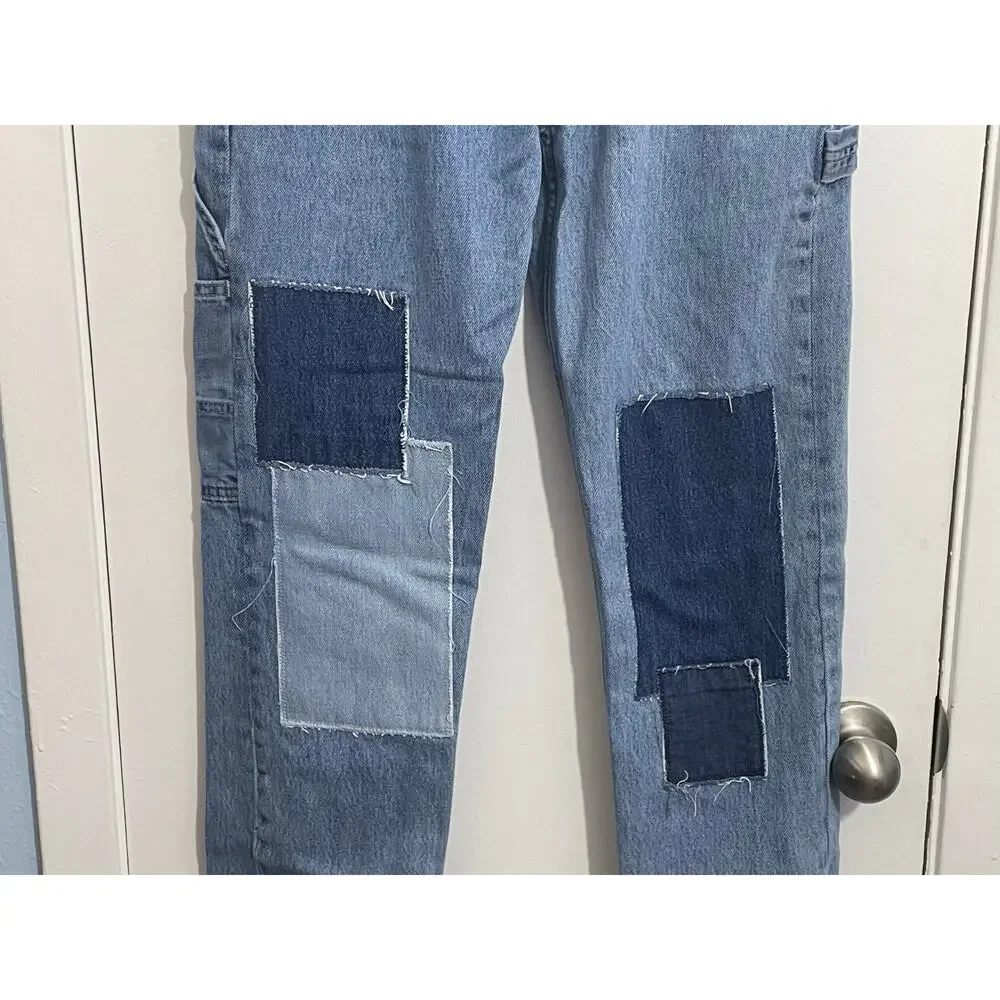 Levi's 502 Carpenter Jeans Size 29 High Rise Patchwork Grunge Skater Baggy